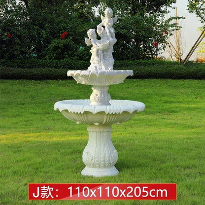 Outdoor garden, fish pond, water feature, courtyard floor-to-ceiling decoration Large European-style flowing water fountain,