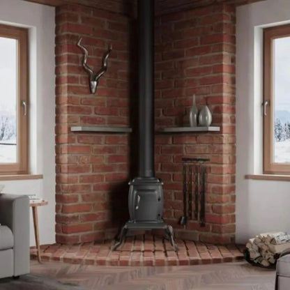 Popular.900 Square Foot Clean Cast Iron Log Burning Wood Stove Reaching Up T0 54,000 BTUswith Cool Touch Safety Handle