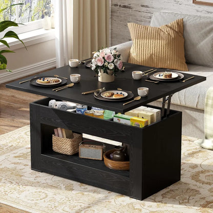 40" Lift Top Coffee Table, 4 in 1 Multi-Function Lift with Storage and Hidden Compartment,