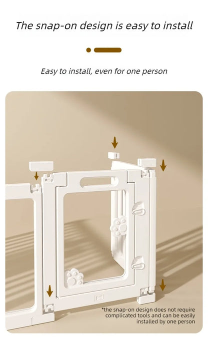 Transparent Pet Fence Indoor Small Dogs Enclosure Free Combination Anti-Escape Puppy Playpen Sturdy Pet Barrier Cage with Door