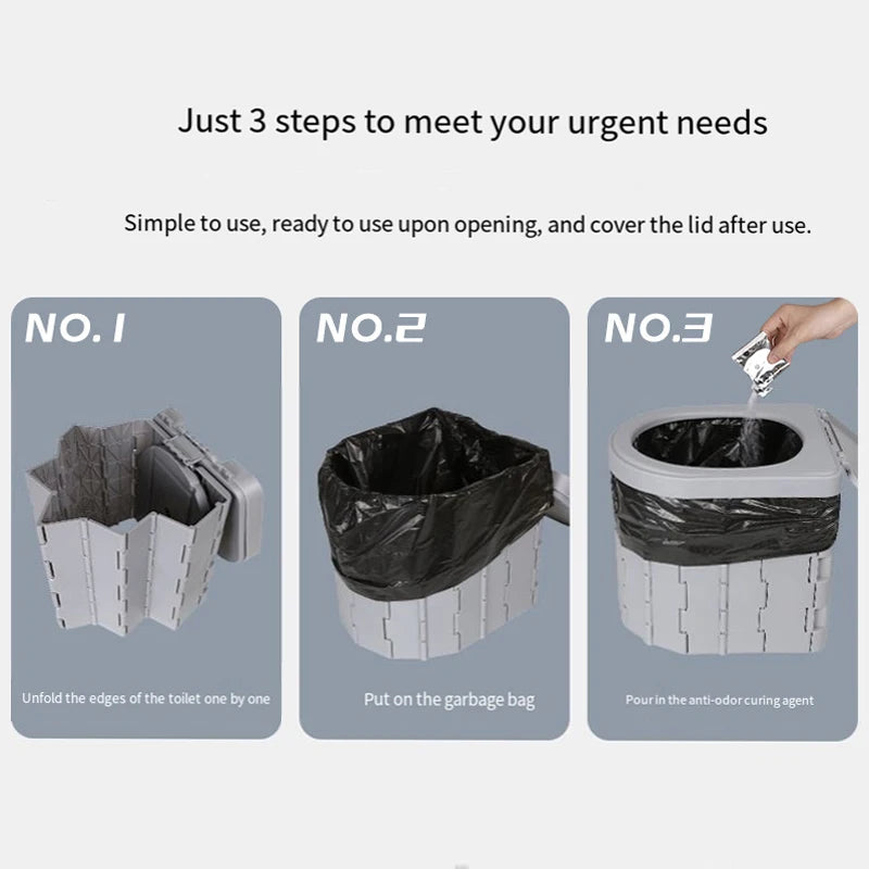 Outdoor Folding Toilet Portable Car Toilet Travel Self-driving Tour Camping Toilet Emergency Toilets for Adults Women Children