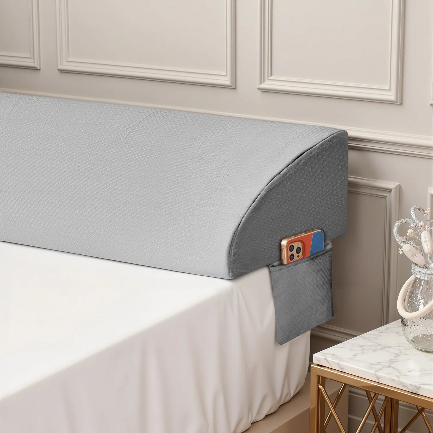 Headboard Wedge Pillow Memory Foam Pillow Ergonomic Neck Pillow Ventilated Cooling Bed Pillow with Removable Washable Cover