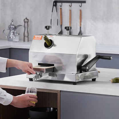Commercial Sugar Cane Juicer 110LBS/H High Output Sugarcane Juicer Machine w/3 Stainless Steel Rollers 2.4" Large Inlet