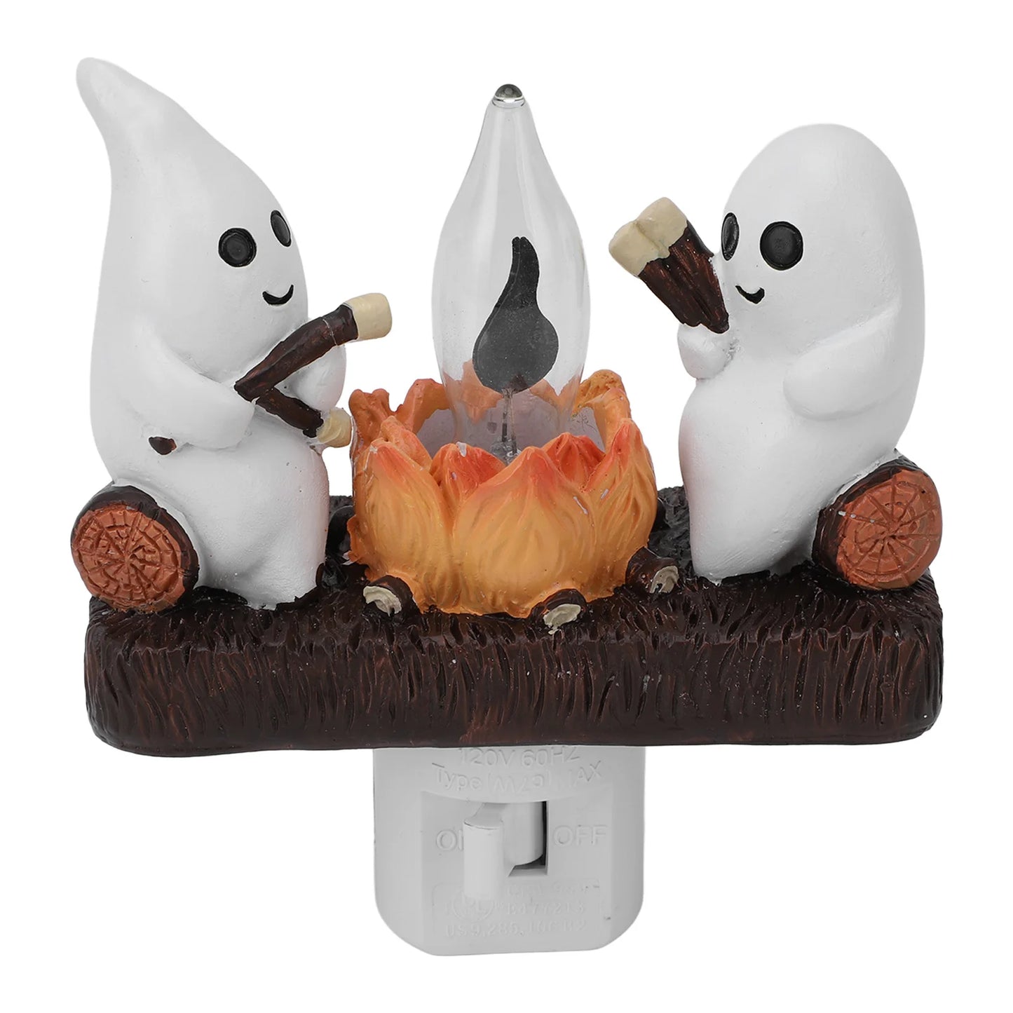 Ghost Campfire Flickering Night Light Resin Ghost Nightlight Energy Saving Flashing Flaming Decoration Spooky