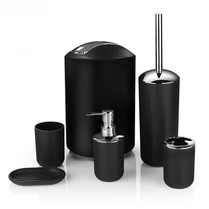 Luxury Bathroom Set Multipurpose Soap Dispenser Toothbrush Holder Toilet Brush Trash Can Soap Dish Home Bathroom Set 4/6pcs Pack
