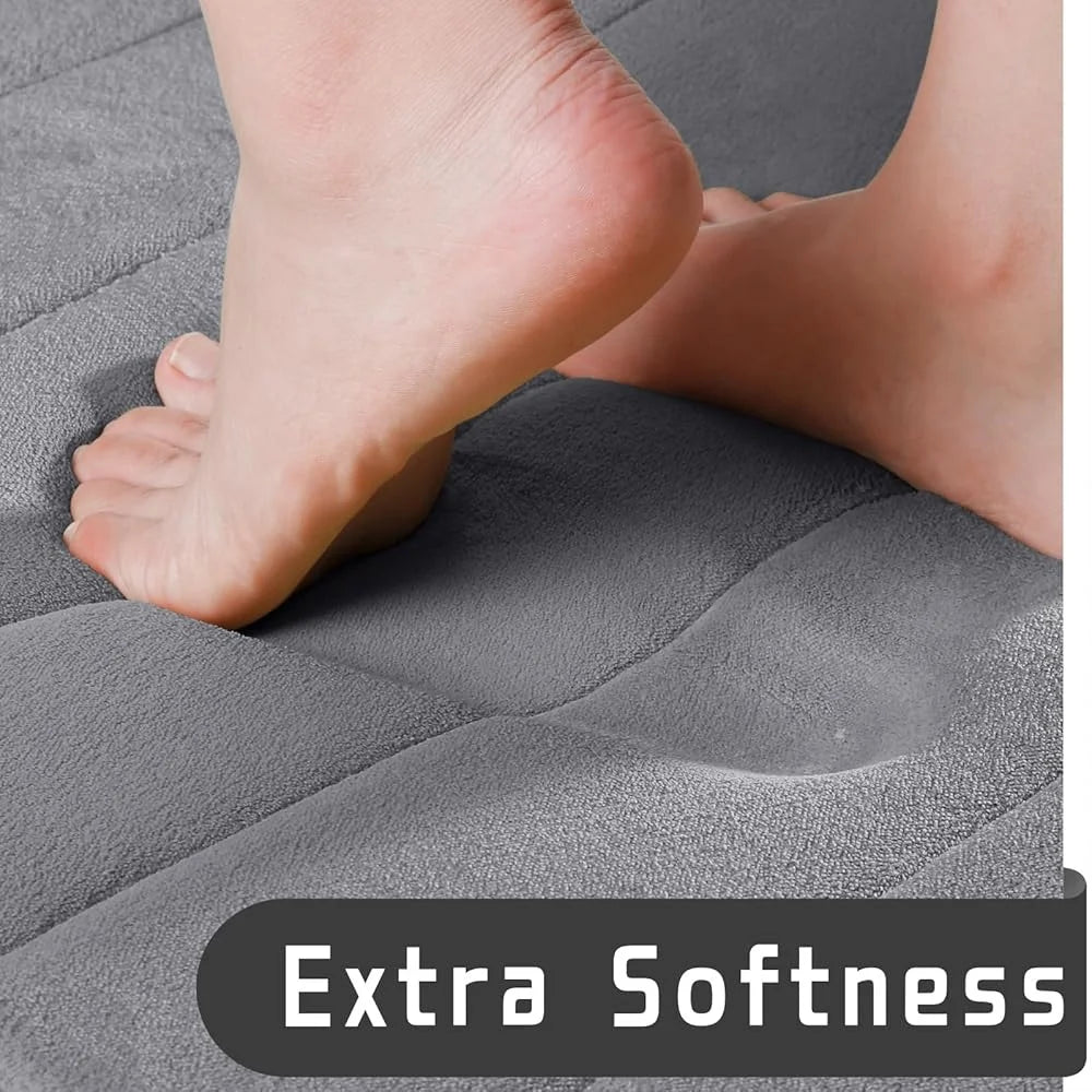 2 Piece Memory Foam Non Slip Bath Mat Set