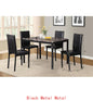 5-Pc Metal Dinette Set with Laminated Faux Marble Top, Red Finish