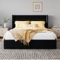 Lift Up Storage Bed with Wingback Headboard/Heavy-Duty Hydraulic Bed/Large Underneath Storage Allewie