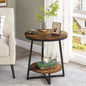 2 Tier Round End/Side Table with Storage Shelf