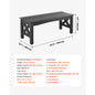 Outdoor Bench Wooden Metal Garden Bench for Outdoors 480 lbs Load Capacity Bench Outdoor Garden Park Bench