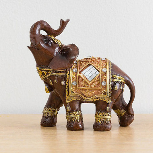 Cute Elephant Figurines Statue Creative Craft Tabletop Statue Suitable For Office Wine Cooler Decor Xuan-us