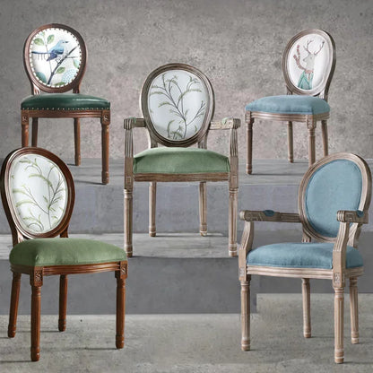 European Retro Dining Chairs Restaurant Old Solid Wood Stool Furniture Diffuse Cafe Hotel New Chinese Designer Fashion Chair