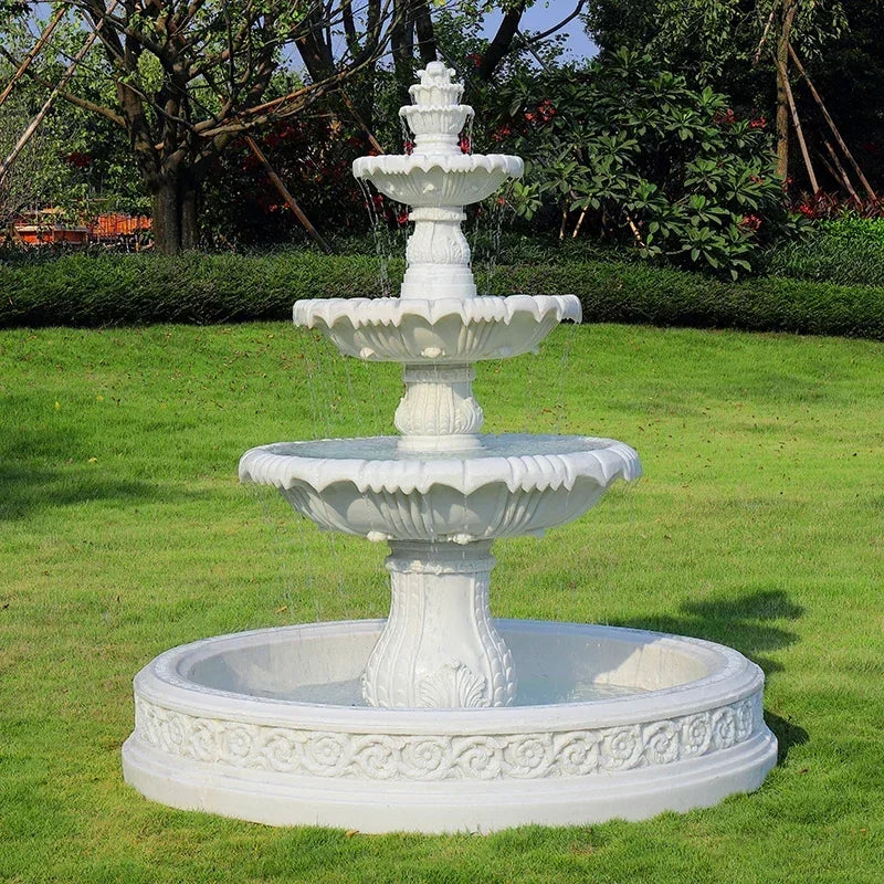 Outdoor garden, fish pond, water feature, courtyard floor-to-ceiling decoration Large European-style flowing water fountain,