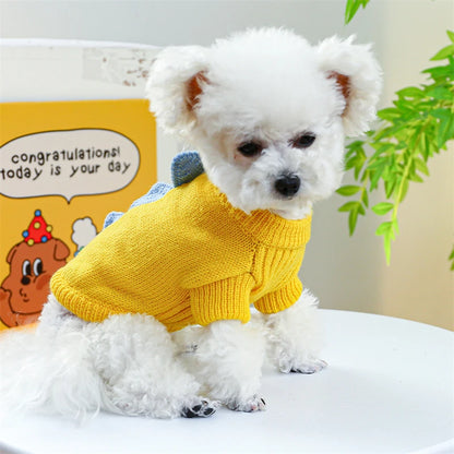 Halloween Party Pet Clothes Dinosaur Shaped Sweaters Outfits Warm Knitted