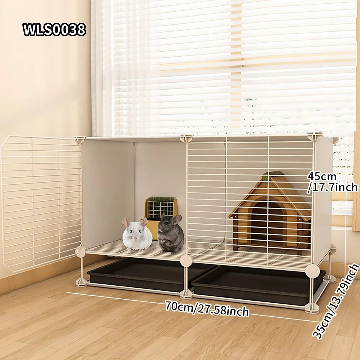 Small Animal Cage for Home Use, Space-Saving, with Toilet, Large Rabbit Cage, Sugar Glider and Squirrel Cage with Tray