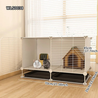 Small Animal Cage for Home Use, Space-Saving, with Toilet, Large Rabbit Cage, Sugar Glider and Squirrel Cage with Tray