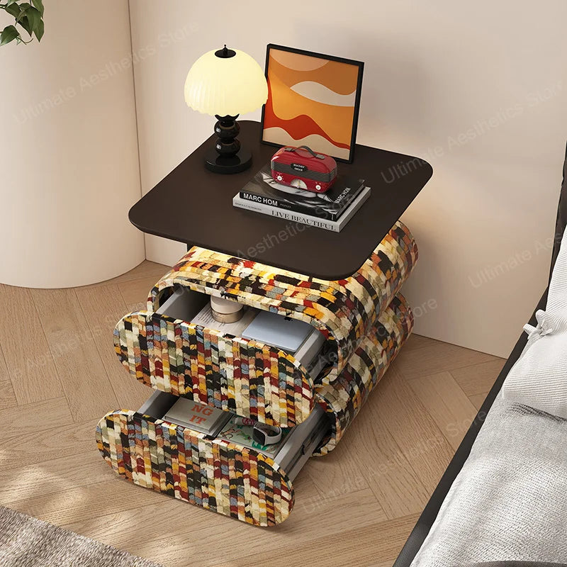 Cream Style Bedside Tables Delicacy Creative Drawers Storage Night Table Light Luxury Muebles Para Dormitorio Bedroom Furniture