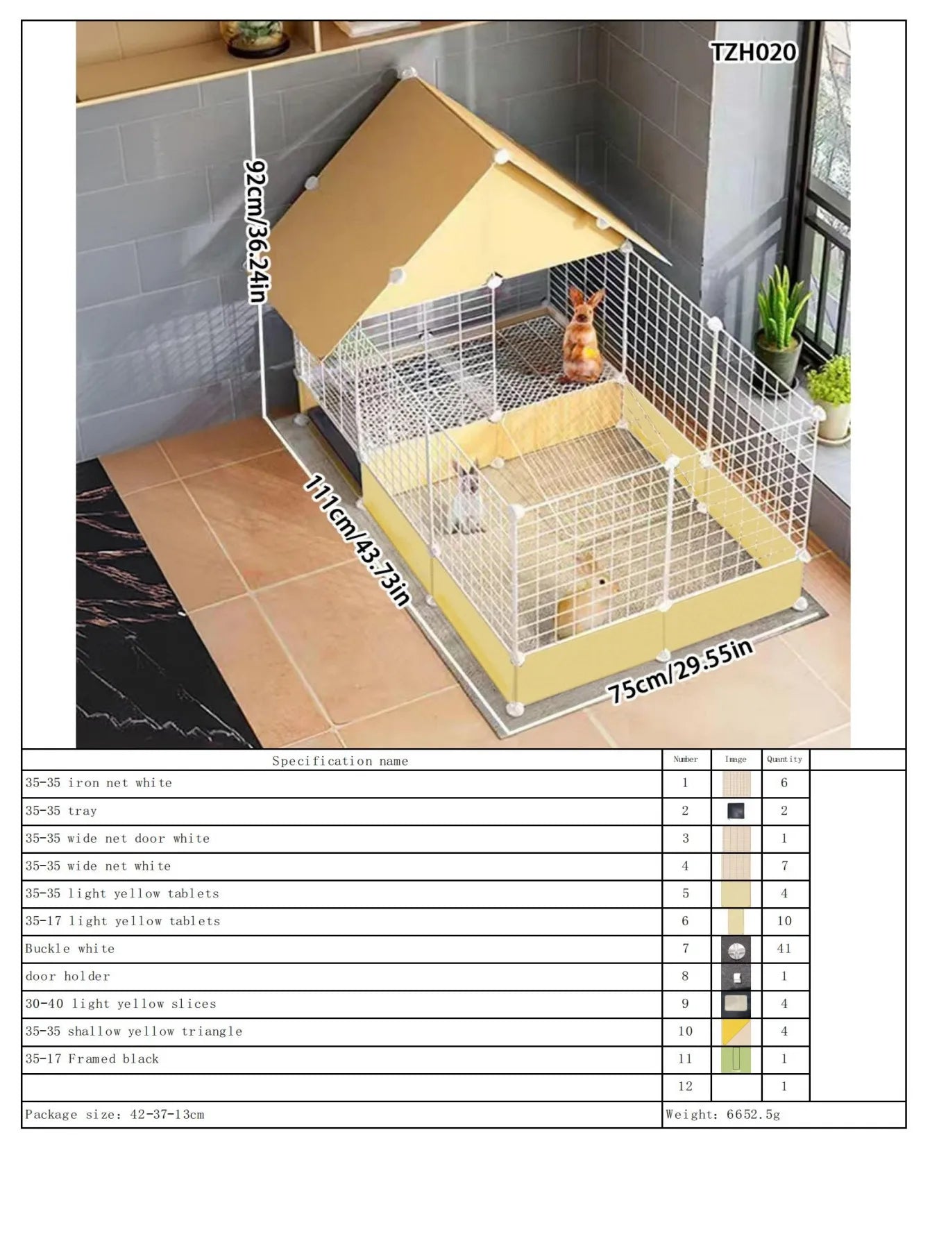 Rabbit Cage, Indoor Rabbit Cage for Home Use, Anti-Urination, Large Pet Enclosure, Double-Layer Small Pet New Type House