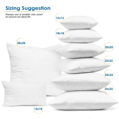 Plush Microfiber Square 26x26 Inch Throw Pillow with Inserts