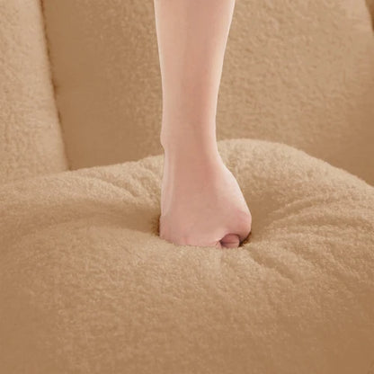 Modular Sectional Sofa with Teddy Velvet - Ergonomic Design, Non-Slip Bottom, No Assembly, Soft Fluffy Fabric for Living Room