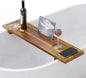 Bathtub tray,   34.6-inch x 9-inch wooden bathtub caddy tray with adjustable legs
