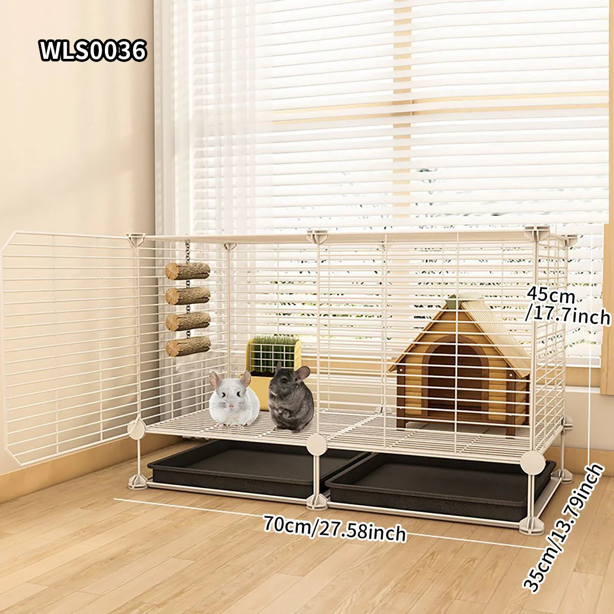 Small Animal Cage for Home Use, Space-Saving, with Toilet, Large Rabbit Cage, Sugar Glider and Squirrel Cage with Tray