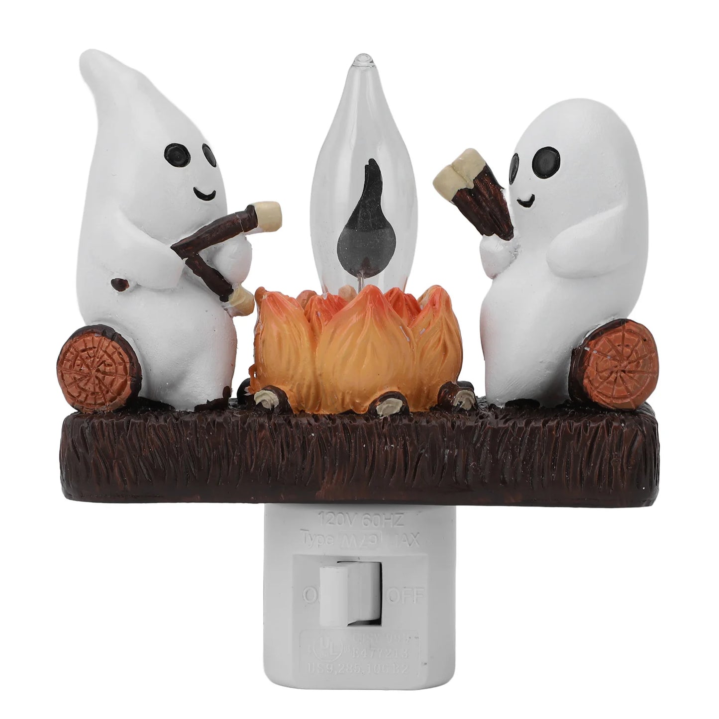 Ghost Campfire Flickering Night Light Resin Ghost Nightlight Energy Saving Flashing Flaming Decoration Spooky