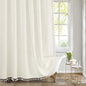 Nordic Jacquard Linen Shower Curtain with Tassels Waterproof Bath Curtains with Hooks for Bathroom Bathtub Bathing Cover