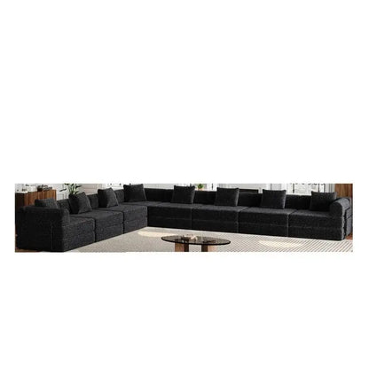 8-Seater Convertible Chenille Sofa Bed with Side Storage Pockets, Foldable for Living Rooms, Bedrooms, and Studies, Carpeted