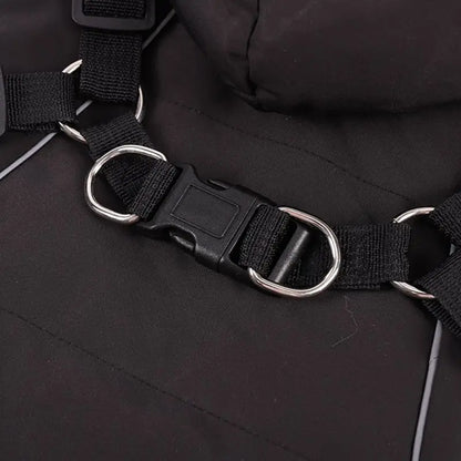 Winter Pet Dog Jacket With Harness Warm Dog Clothes Waterproof Hooded Coat for Small Medium Dogs