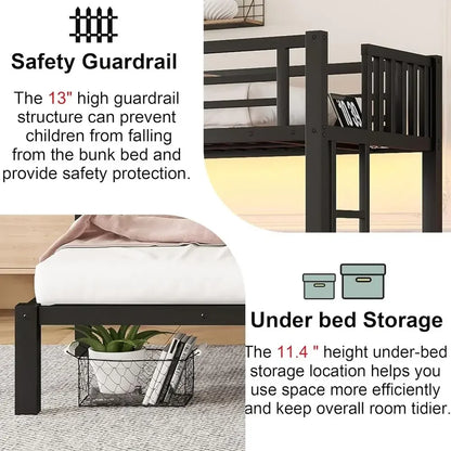 Sturdy Metal Triple Bunk Bed with LED Lights, Storage, and Charging Station for Kids