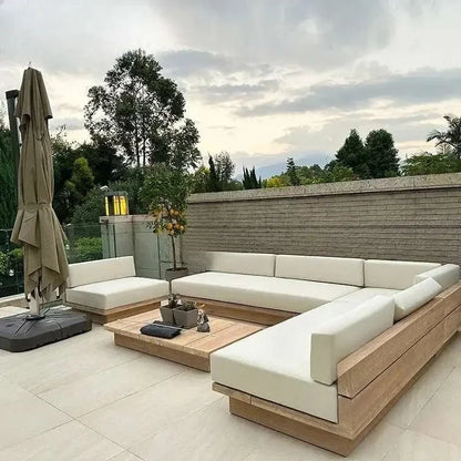 Japanese Style Waterproof and Sunscreen Garden Sofa, Minimalist Designer, Modern Garden Sofa, Artistic Outdoor Furniture, Divano