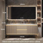Luxury Bathroom Vanity Cabinets Set Modern Slate Single Double Basin Nordic Oak Storage Bathroom Drawer Slab Sink Mirror Cabinet