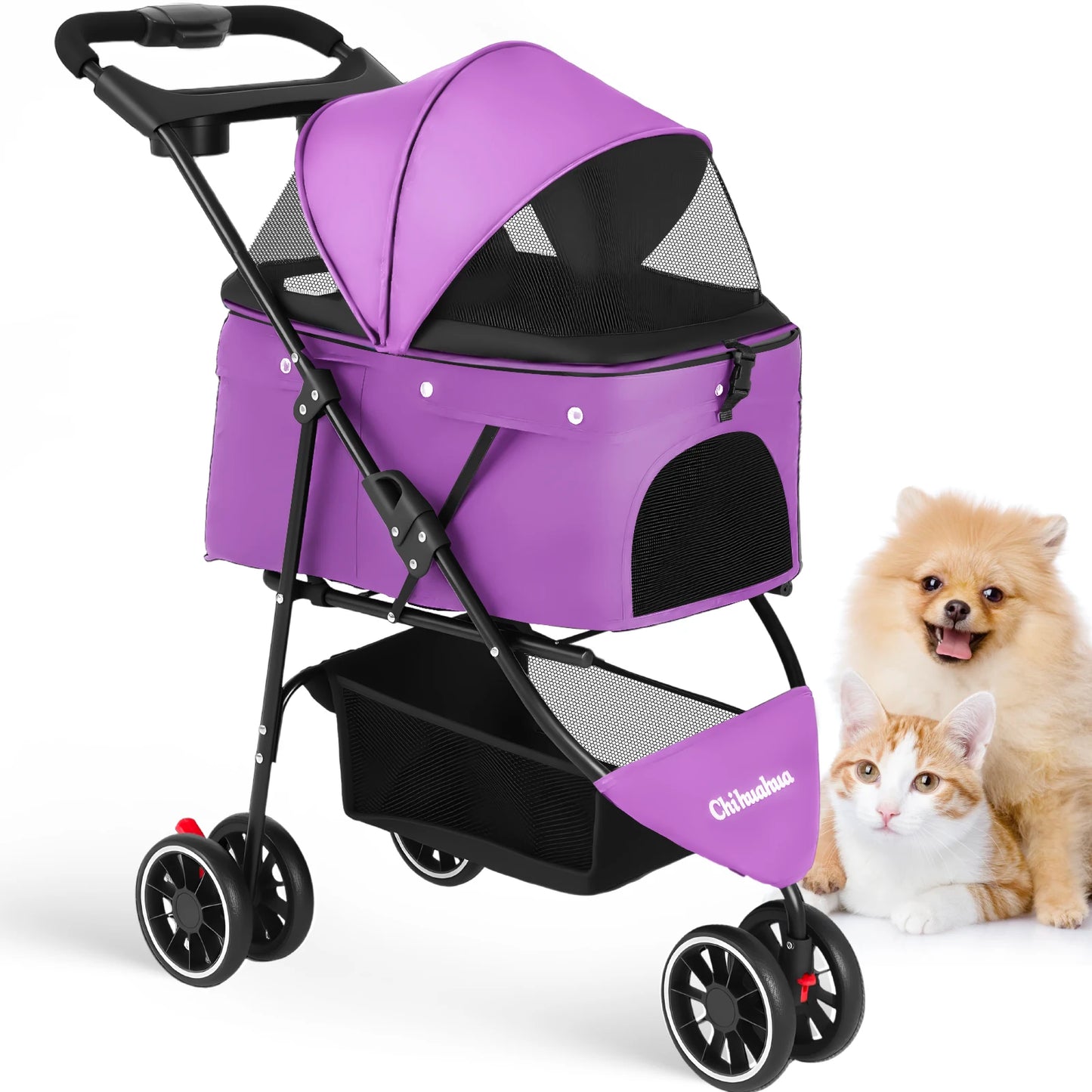 3 in 1 Pet Stroller with Removable Carrier Folding Stroller for Small/Medium Dogs and Cats Waterproof All-Terrain
