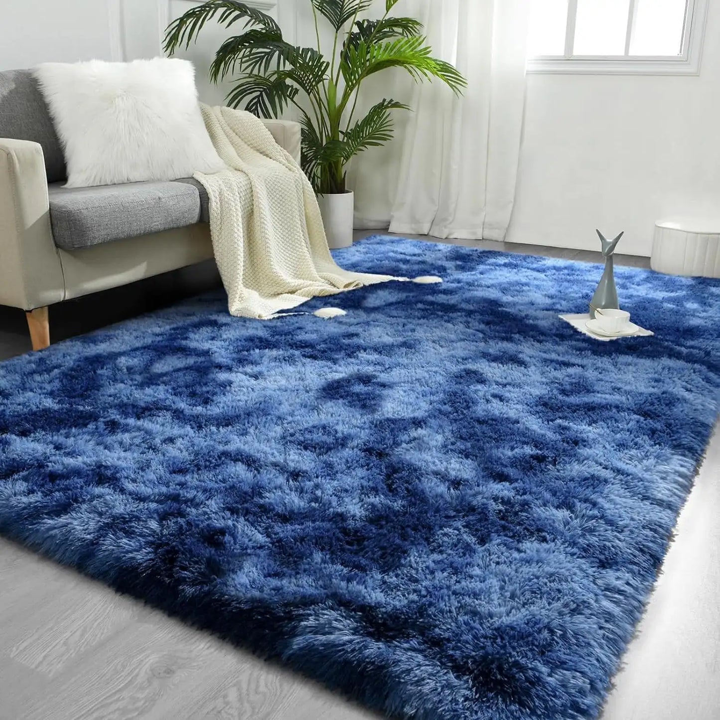 Lochas Super Soft Plush Tie Dye Velvet Rugs for Home Decor