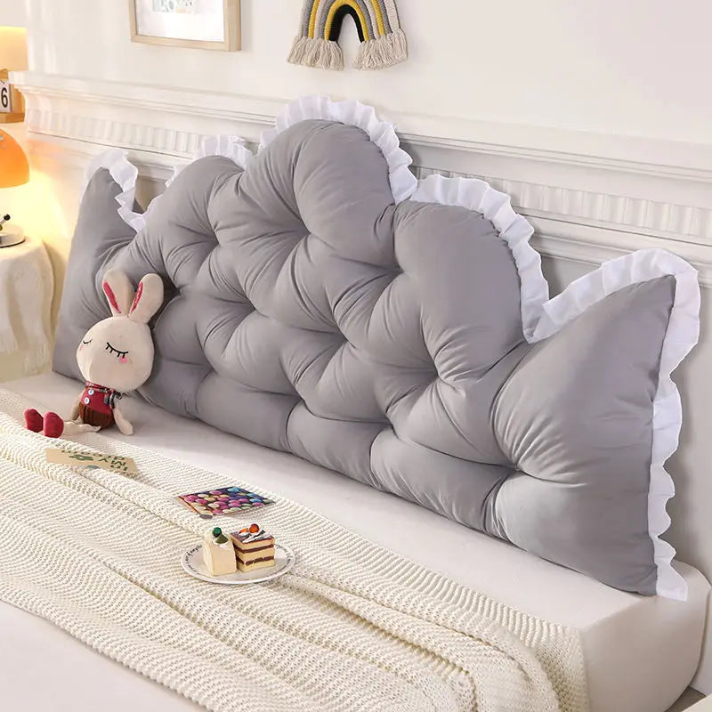 Lace Headboard Soft Cushion Nordic Style Pillow, No Need To Disassemble and Wash Waist Protection Against Tatami Soft Bag