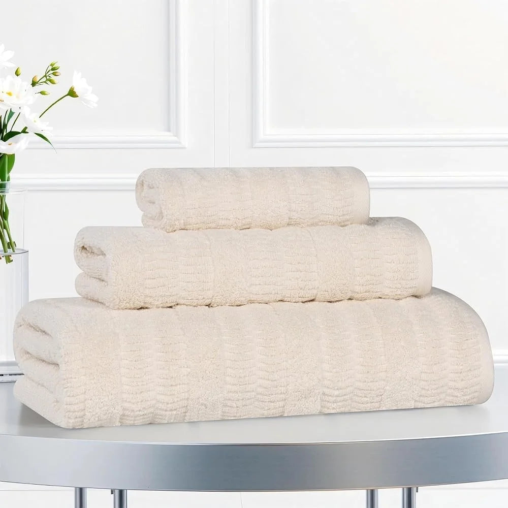 Medium Weight Cotton Blend Towels Quick Dry Ultra-Soft Bath Hand Face Towels Spa Essentials Eco-Friendly Absorbent Towels