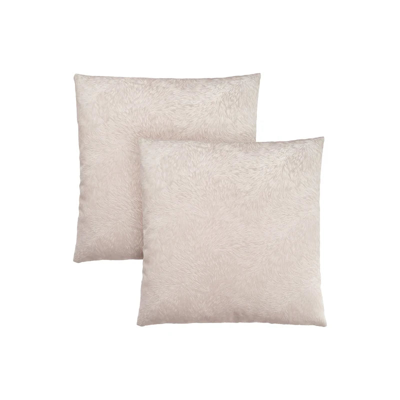 Set Of 2, 18 X 18 Square, Insert Included, Decorative Throw,, Beige Hypoallergenic Polyester