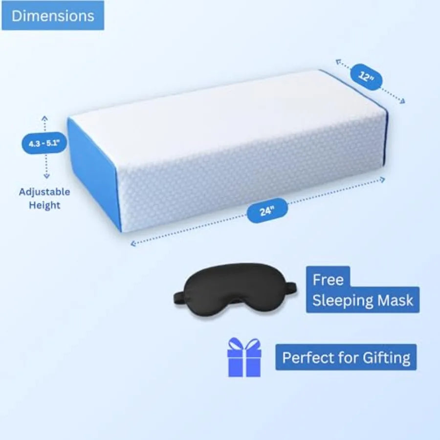 Cube Pillow for Side Sleepers Adjustable Height 4 5" Cooling Memory Foam Cervical Pillow for Neck and Shoulder Pain Relief Rect