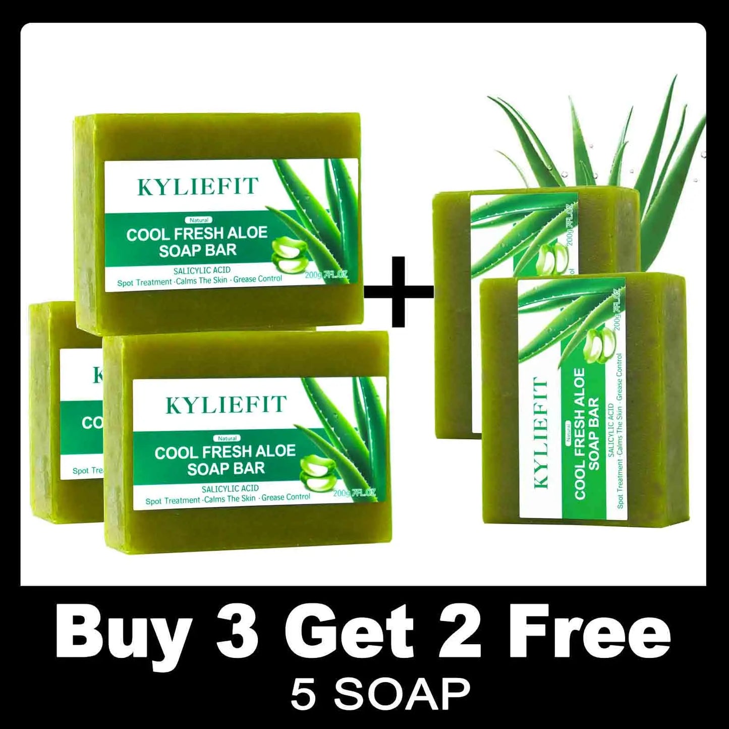 Aloe Vera Whitening Soap, Remove Acne, Pimples, Skin Radiant, Improve Skin Luster, Vegan Bath Wash for Women Men
