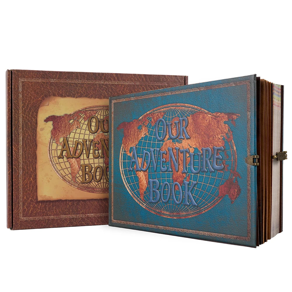 180 Page DIY Travel Photo Album Our Adventure Book Leather Retro Creative Anniversary Photo Album Wedding Guest Book Memory Gift