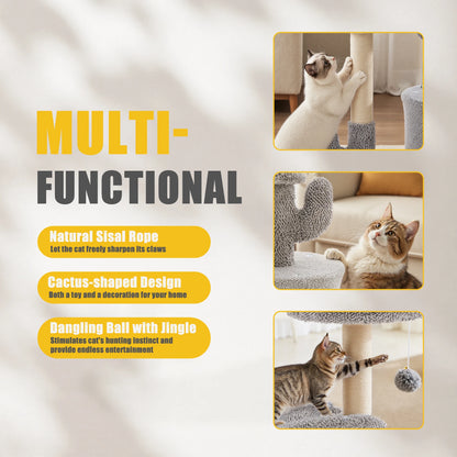33IN Tall Multi-Level Cat Tree Tower for Indoor Pet Furniture Stable Kitty Play House with Sisal Scratching Post