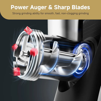 Electric Meat Grinder, 4-in-1 with Sausage Stuffer and Blades, Stainless Steel for Home Kitchen