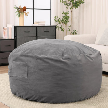 Oversized 3/4FT Bean Bag Chair for Gaming Reading Lazy Sofa Foam Filled Couch with Removable Cover