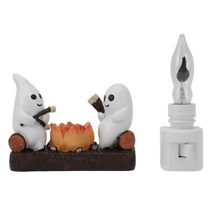 Ghost Campfire Flickering Night Light Resin Ghost Nightlight Energy Saving Flashing Flaming Decoration Spooky