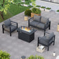 Patio Furniture Set, 6 Piece Metal Outdoor Furniture Set with Waterproof Covers for Backyard Garden