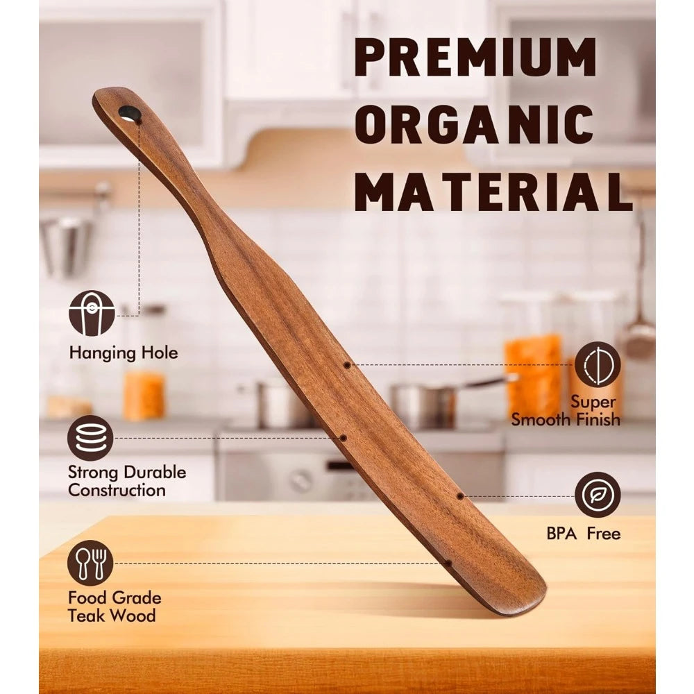 Reach the bottom of the jar, natural high moisture proof teak, kitchen tools, non-stick cookware wooden kitchen utensils