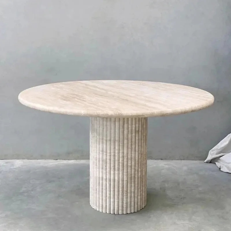 90cm Round Marble Dining Table Set with 6 Chairs for 4 Seater Dining Room