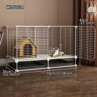 Small Animal Cage for Home Use, Space-Saving, with Toilet, Large Rabbit Cage, Sugar Glider and Squirrel Cage with Tray