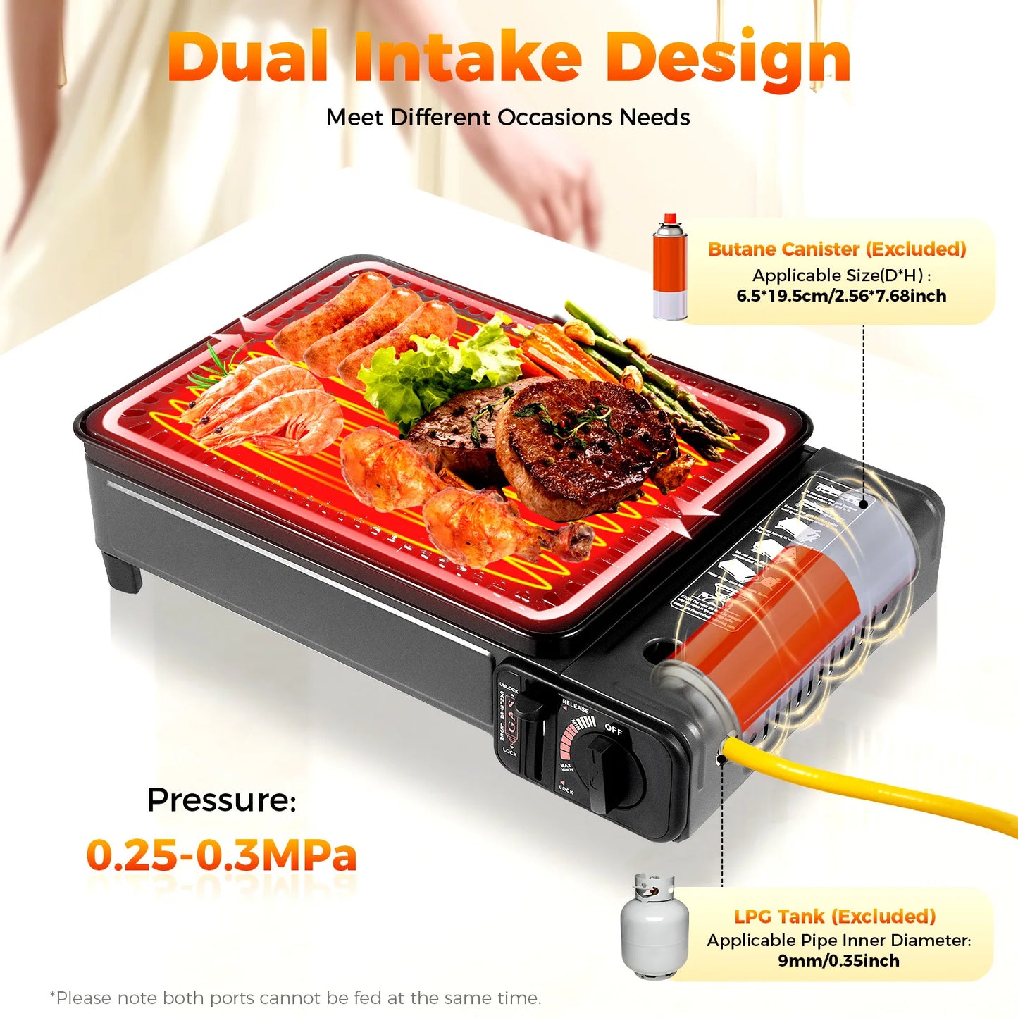 Portable Butane Camping Stove with Storage Box, Overpressure Protection & Adjustable Precise Heat Control for Outdoor Cooking